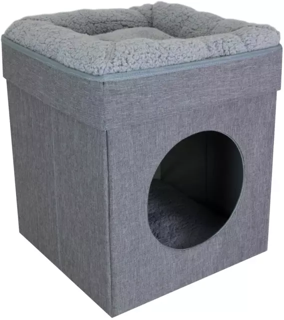 Large Cat Bed, Stackable Cat Cube, Indoor Cat House/Cat Condo, Cat Scratcher