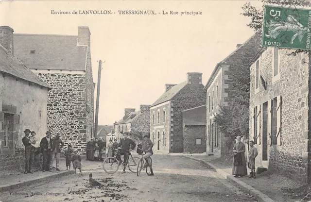 Cpa 22 Environs De Lanvollon Tressignaux La Rue Principale