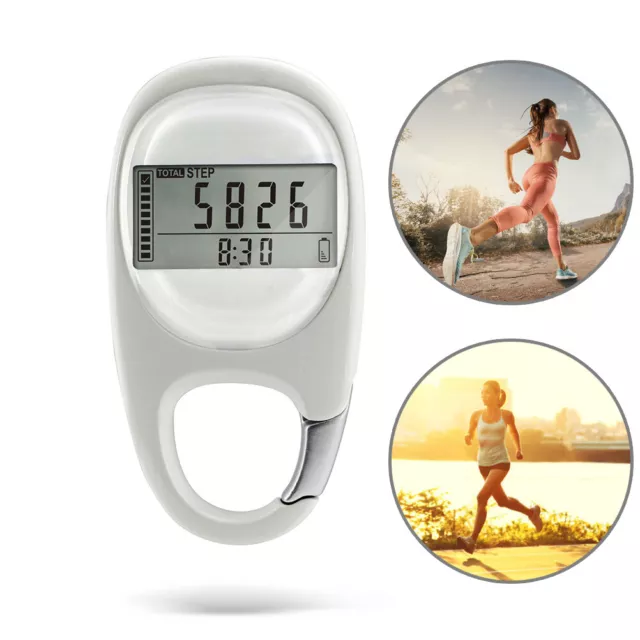 3D Pedometer With Clip Portable Simple Step Counter Calorie Counter for Men Kid