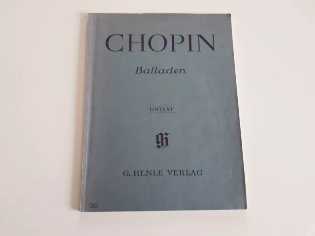♫ Partition SongBook - CHOPIN Balladen G. Henle Verlag (Piano) ♫