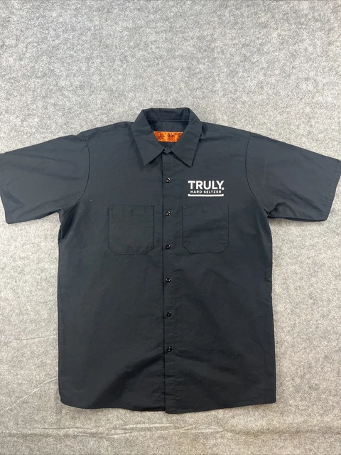 Red Kap Mens The Garage Work Shirt Size Large Black Short Sleeve Truly Seltzer