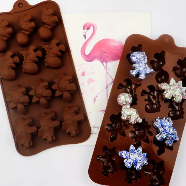 Silicone Chocolate Mold Cartoon Animal Dinosaur Candy Ice Cube Party Baking T.SO