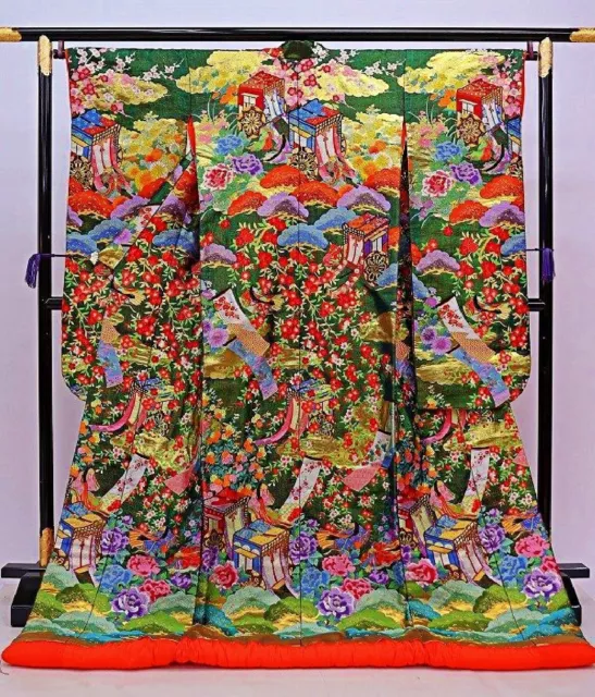 Japanese Kimono Uchikake Wedding Pure Silk  japan 885