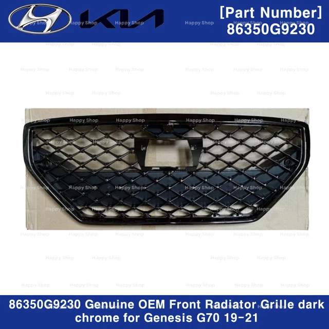 Front Upper+Lower Grille Matte Black 2pcs For 2018-2021 Hyundai Kona