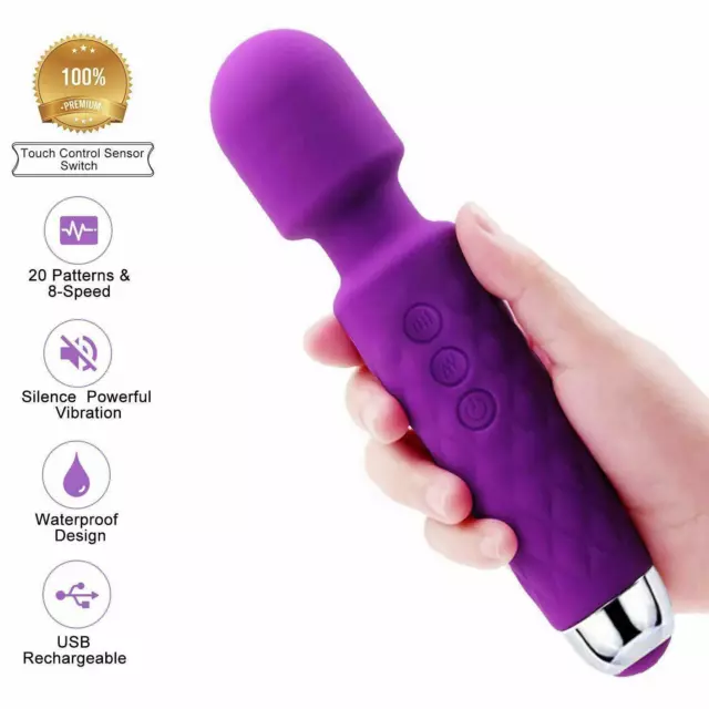 Waterproof-Vibrating-20 Speeds-USB Rechargeable-sex-Body-AV-Massager 3