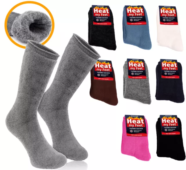 2 Paires Chaussettes Chauffantes Plus Chaud Thermiques Chauffe-pieds Nöel Hiver