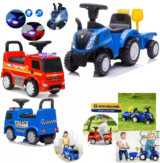 Trattore Camion Cavalcabile con Luci e Suoni Auto a Spinta per Bambini Ride-On