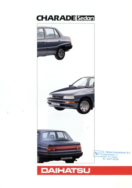 Daihatsu Charade Sedan Prospekt NL 1990 brochure prospectus catalogus broszura