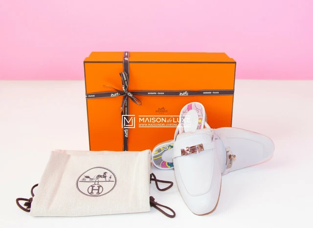 CHAUSSURES NEUVES HERMES 25 De R duction Blanche Oz Kelly Mules