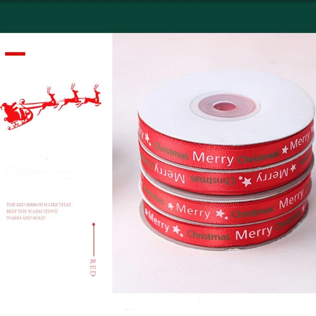 Decoration Ribbon Gift Wrapping Ribbon 1cm*22m Christmas Letter Ribbon 2