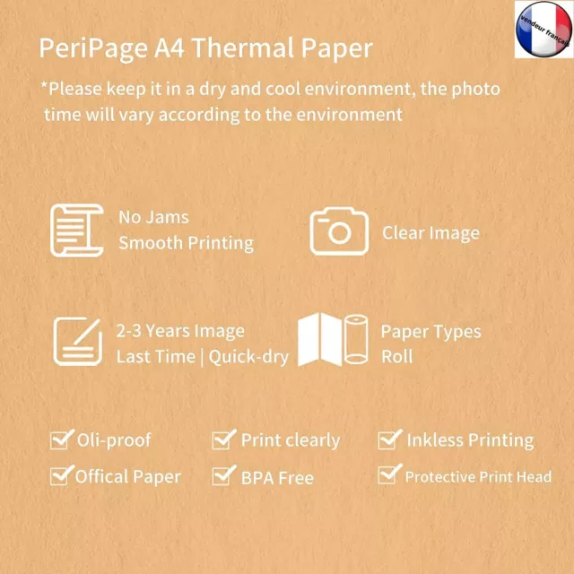 2 Rouleaux de Papier Thermique A4 Séchage Rapide Parfait pour Photo Image Reçu . 2