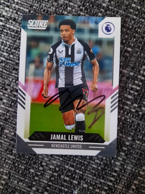 Signed Jamal Lewis Newcastle United Football Score Panini Card 2021/22