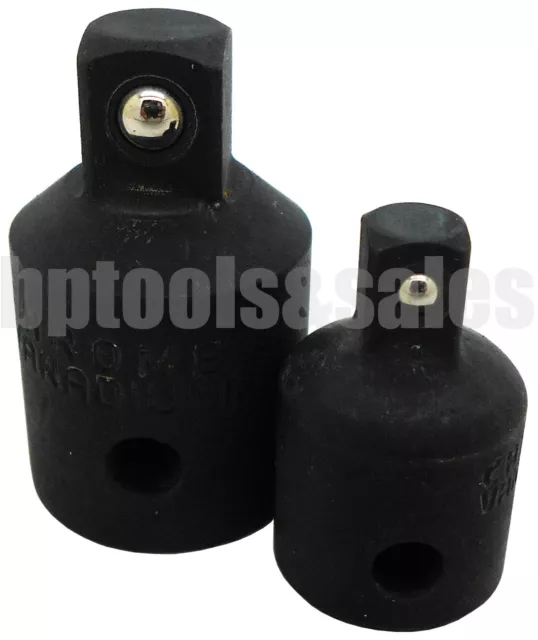 2pc 1/2" to 3/8" 1/4" Drive Socket Reducer Wrench Ratchet Adapter Air Impact Set