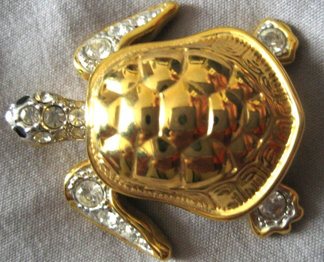 Broche Vintage Dorée Des Années 1960 - Bijou Ancien, Il Manque Un Strass