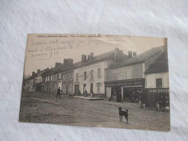 Cpa Marne 56 Port A Binson Old Postcard Ev 1918 Dv