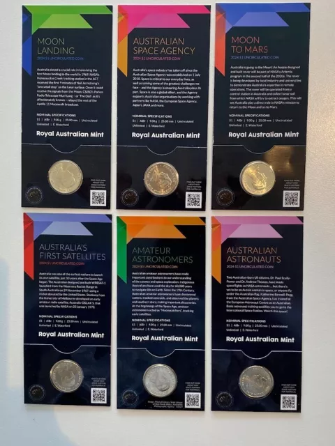 2024 $1 Out of this World Royal Australian Mint 'C' Coin King Charles set of 6 2