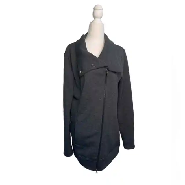 Lucy Women's Hatha Jacket Long Asymmetrical Zip Up Jacket sz L