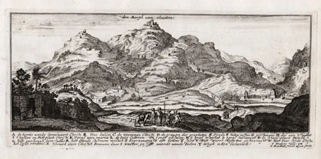 Jerusalem Ölberg Mount Of Olive Israele Judaica Peeters Engraving 1680