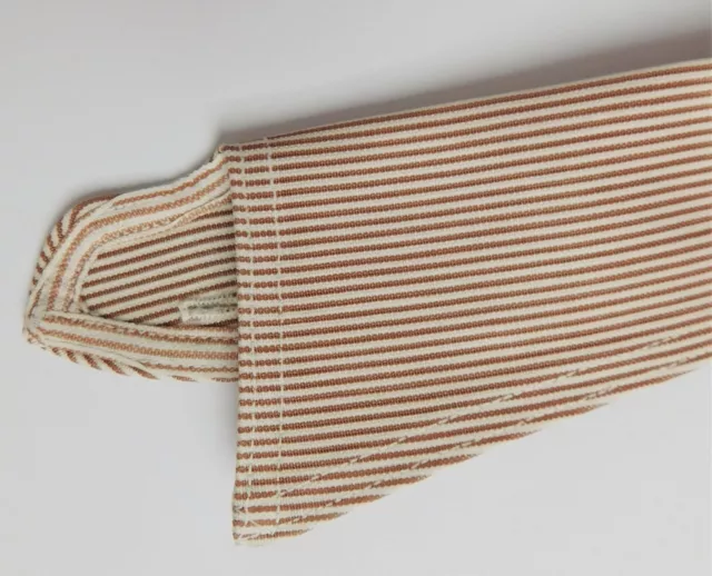 Camicia vintage a righe colletto taglia 14 MARRONE stile Van Heusen 11 secondi INUTILIZZATA