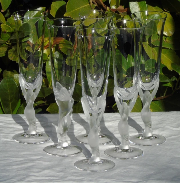 Igor Carl Fabergé - 6 Crystal Champagne Flute Service, Colombes Model Igor Carl Fabergé - 6 Crystal Champagne Flute Service, Colombes Model