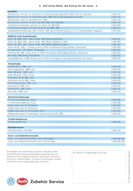 VW Audi inPro Zubehör Prospekt 1993 D brochure accessoires catalogue accessories 2