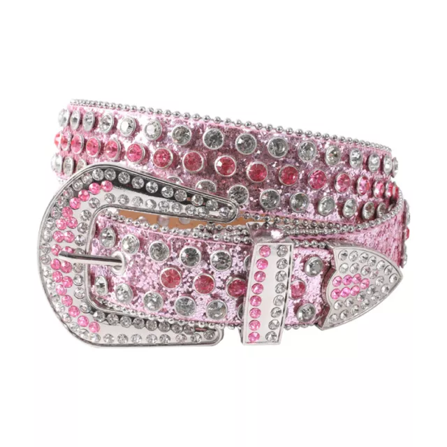 Men Women Rhinestone Belt Western Cowgirl Cowboy Crystal Diamond Studded Belts