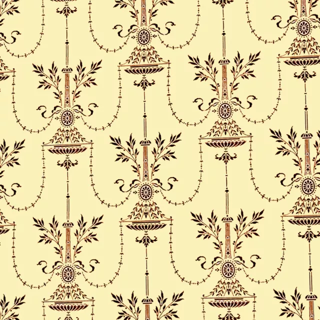 Dolls House Wallpaper 1/12th 1/24th scale Cream Vintage Quality Paper #185