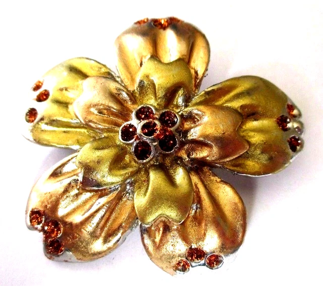 Broche Ancienne En Argent Avec Camée Fleurs Séchées Sous Résine - Bijou Vintage Numéro 1569