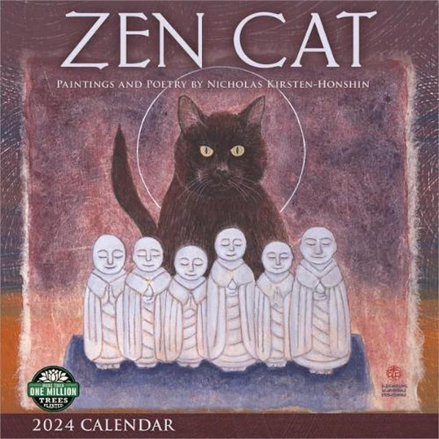 ZEN CAT 2024 Calendar Paintings and Poetry by Nicholas KirstenHonshin