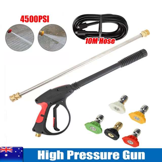 4000PSI Spray Gun High Pressure Washer 1/2" BSP Wand Lance Water Cleaner Nozzles