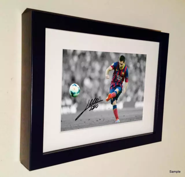 Signed Lionel Messi Barcelona Photo Photograph Picture Frame Autograph Gift