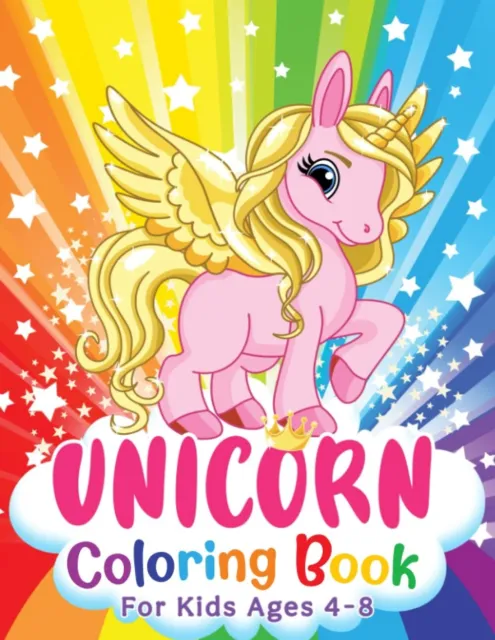 unicorn coloring book for kids ages 4-8 years: Coloring Book with Rainbow,  Mermaid Coloring Books For Kids Girls | Cute Unicorn Activity Pads