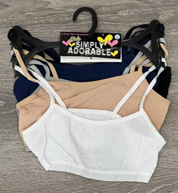 5-PACK GIRLS SIMPLY Adorable Bralettes Training Bras Size Medium NEW $22.00  - PicClick