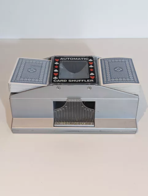 Vintage 1 Or 2 Deck Card Deck Shuffler Electronic Automatic Push Button Boxed