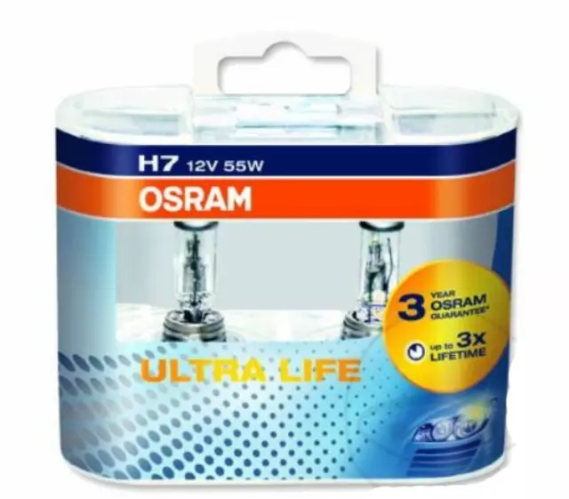 Lampadine Auto Alogene H7 Osram 64210Ultduo Ultra Life 12V 55W 1500 Lm