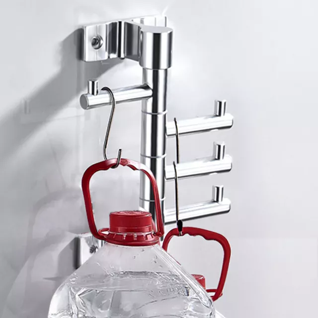 Kitchen/Bathroom Wall Mounted Towel Hangers 4 Arm Swivel Bar Towel Rack Hook NEW