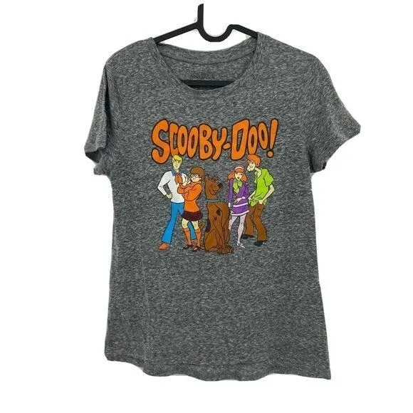 Scooby Doo Women Short Sleeve Graphic Tshirt Tee Size Small Gray Shaggy Fred Top