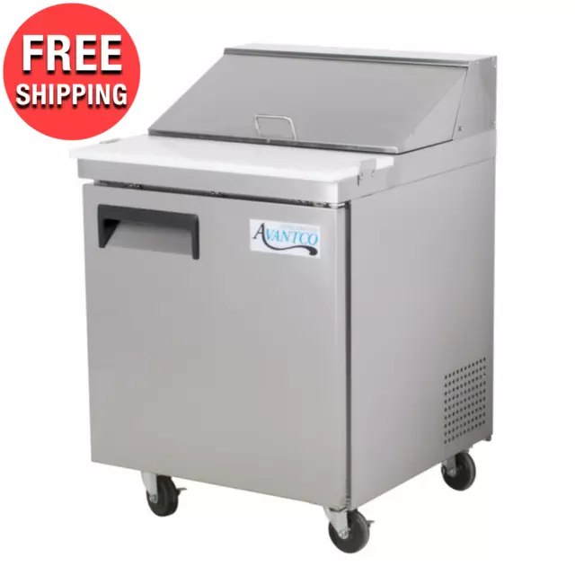 Commercial Kitchen 27" 1 Door Stainless Steel Refrigerated Sandwich Prep Table