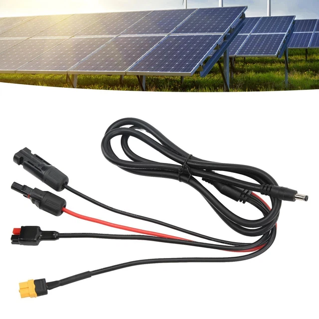 Cable de carga solar para paquete de baterías con cubierta de manto enchufe conector