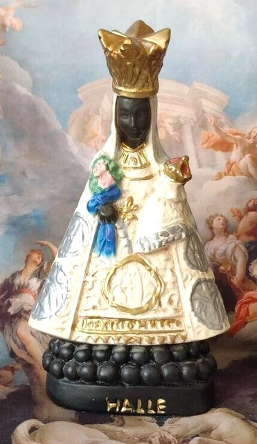 STATUE VIERGE NOIRE De Halle Black Madona Black Virgin Mary En Platre ...
