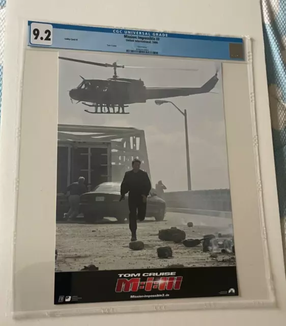 2006 Mission Impossible 3 Tom Cruise MOVIE LOBBY CARD Graded CGC 9.2 Germany OOP