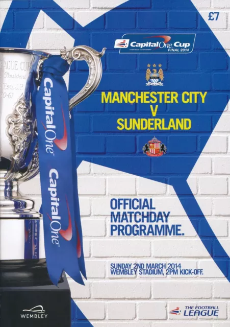 CAPITAL ONE LEAGUE CUP FINAL 2014 Manchester City Sunderland official programme
