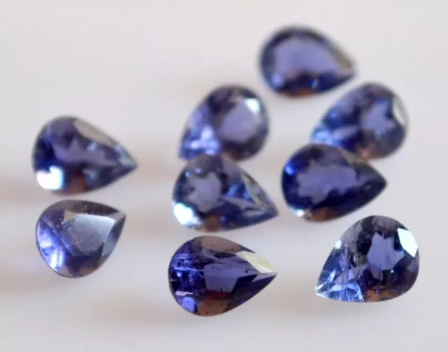 15 Pcs Natural Iolite 5x7mm Pear Faceted Cut Loose Gemstone