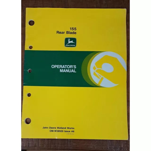 John Deere 155 Rear Blade Operator's Manual