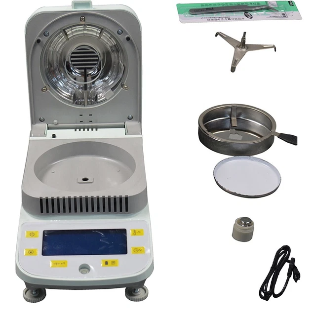 3KG DSH-50-10 10mg Lab Moisture Analyzer with Halogen Heating Size 100mm 110V