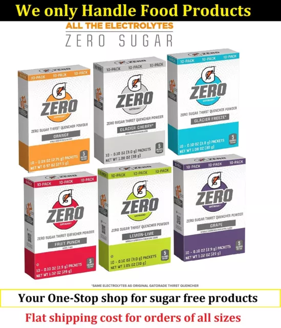 Gatorade Zero Sports Drink Powder - 10 Servings - Sugar Free - 6 Flavour Choices