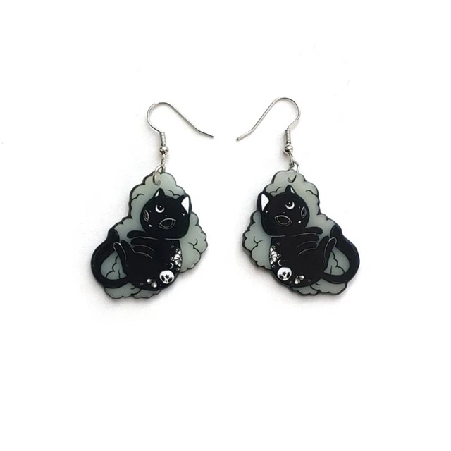 Stylish Glowing Cat Ear Hooks Lightweight Dangle Earrings Acrylic Material