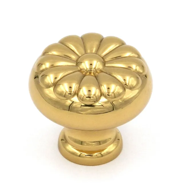 Belwith Keeler Sechel 1 1/4" Polished Brass Round Solid Brass Cabinet Knob A16