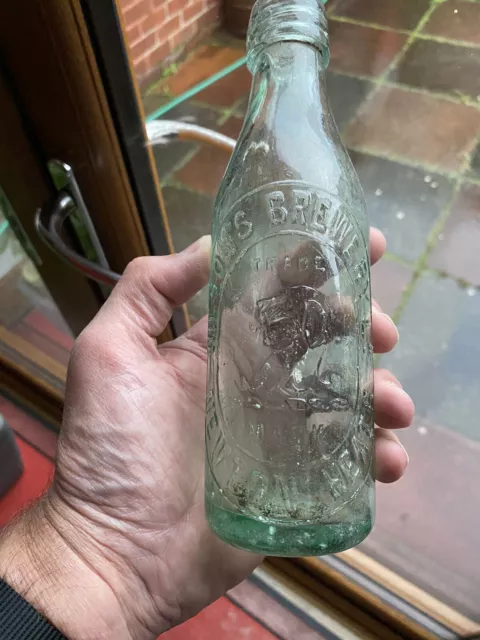 Wilsons Brewery Ltd Newton Heath Dog Head Beer Bottle Vintage