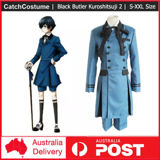 Black Butler Kuroshitsuji 2 Sebastian Sebastian Michaelis Cosplay Costume Outfit